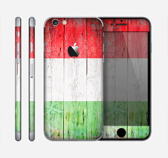 The Green, White and Red Flag Wood Skin for the Apple iPhone 6
