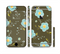 The Green and Subtle Blue Floral Pattern Sectioned Skin Series for the Apple iPhone 6