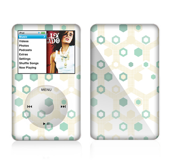 The Green and Yellow Layered Vintage Hexagons Skin For The Apple iPod Classic
