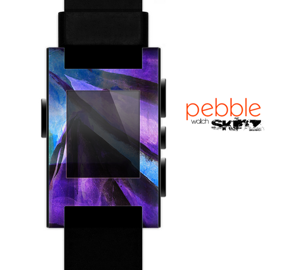 The Grunge Dark Blue Painted Overlay Skin for the Pebble SmartWatch