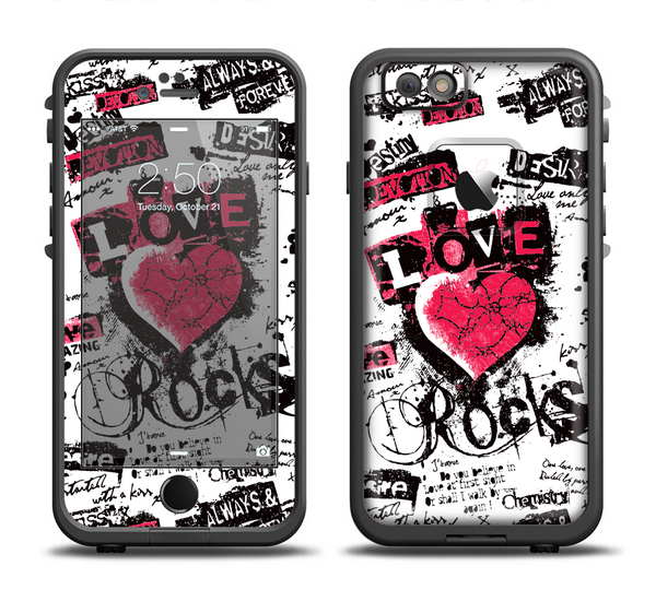 The Grunge Love Rocks Apple iPhone 6 LifeProof Fre Case Skin Set
