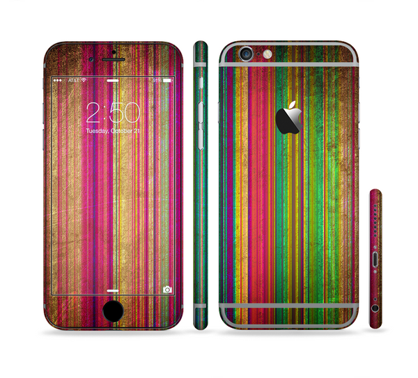 The Grunge Thin Vibrant Strips Sectioned Skin Series for the Apple iPhone 6 Plus