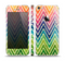 The Grunge Vibrant Green and Neon Chevron Pattern Skin Set for the Apple iPhone 5