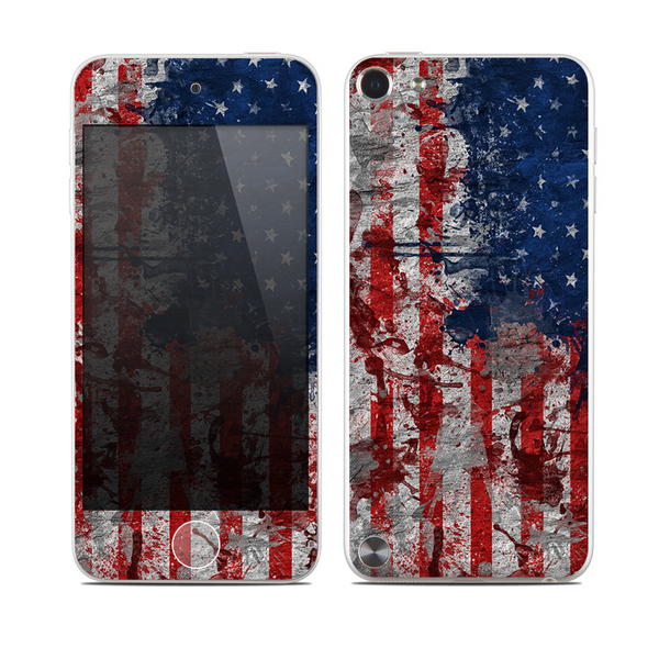 The Grungy American Flag Skin for the Apple iPod Touch 5G