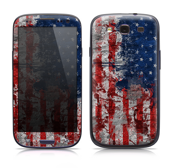 The Grungy American Flag Skin for the Samsung Galaxy S3