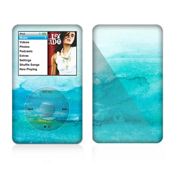 The Grungy Blue Watercolor Surface Skin For The Apple iPod Classic