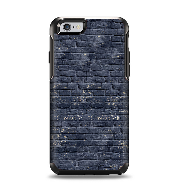 The Grungy Dark Blue Brick Wall Apple iPhone 6 Otterbox Symmetry Case Skin Set