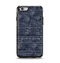 The Grungy Dark Blue Brick Wall Apple iPhone 6 Otterbox Symmetry Case Skin Set