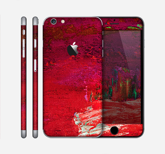 The Grungy Red Abstract Paint Skin for the Apple iPhone 6 Plus
