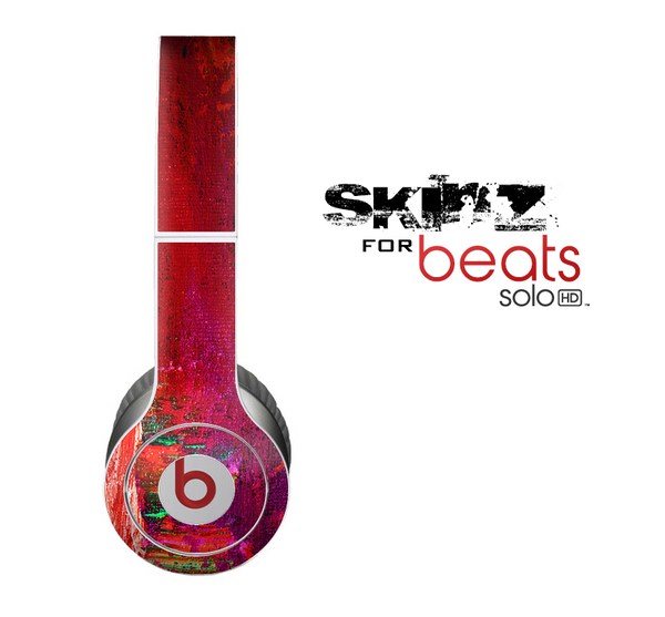 The Grungy Red Abstract Paint Skin for the Beats by Dre Solo-Solo HD Headphones