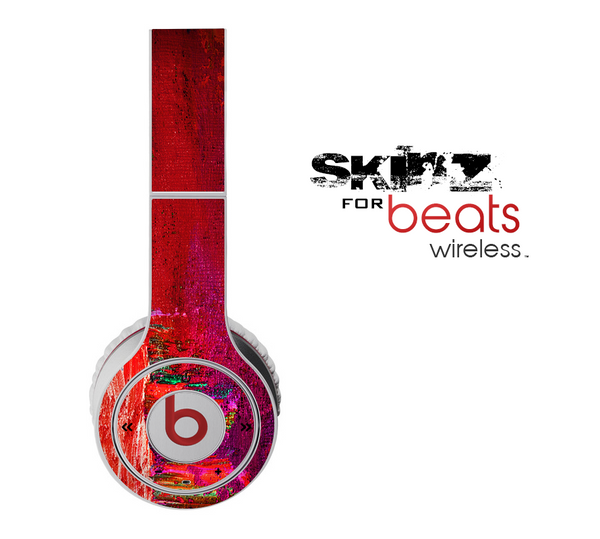 The Grungy Red Abstract Paint Skin for the Beats by Dre Wireless Headphones