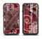 The Grungy Red & White Stitched Pattern Apple iPhone 6 LifeProof Fre Case Skin Set