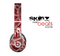 The Grungy Red & White Stitched Pattern Skin for the Beats by Dre Solo-Solo HD Headphones