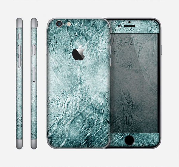 The Grungy Teal Wavy Abstract Surface Skin for the Apple iPhone 6