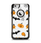 The Halloween Icons Over Gray & White Striped Surface  Apple iPhone 6 Otterbox Commuter Case Skin Set