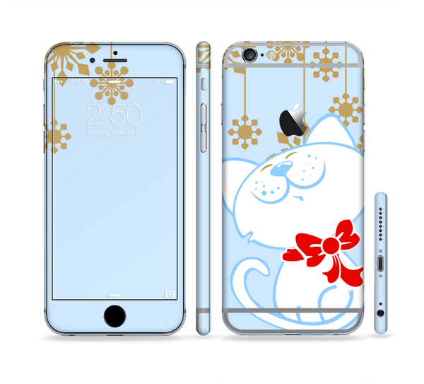The Happy Winter Cartoon Cat Sectioned Skin Series for the Apple iPhone 6 Plus