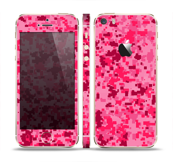 The Hot Pink Digital Camouflage Skin Set for the Apple iPhone 5s