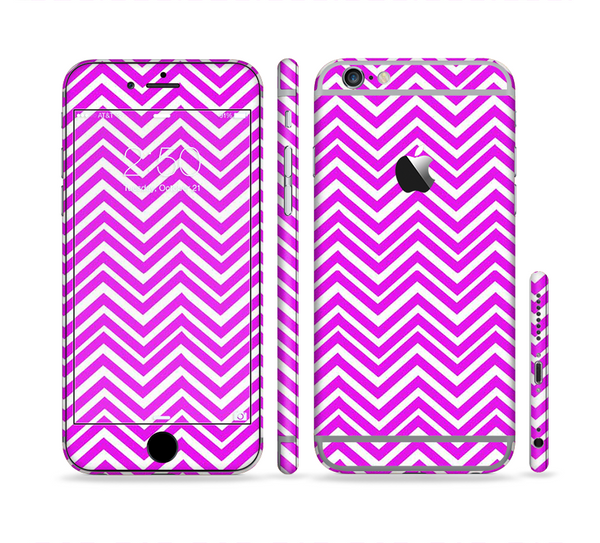 The Hot Pink Thin Sharp Chevron Sectioned Skin Series for the Apple iPhone 6