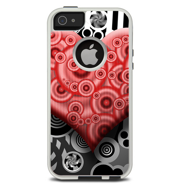 The Industrial Red Heart Skin For The iPhone 5-5s Otterbox Commuter Case