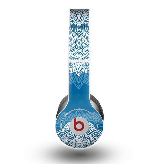 The Intricate Blue & White Snowflake Name Script Skin for the Beats by Dre Original Solo-Solo HD Headphones