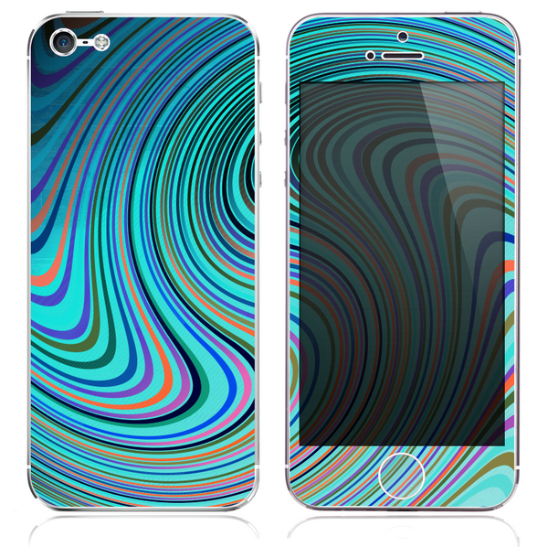 The Inverted Abstract Color Whirls V3 Skin for the iPhone 3, 4-4s, 5-5s or 5c