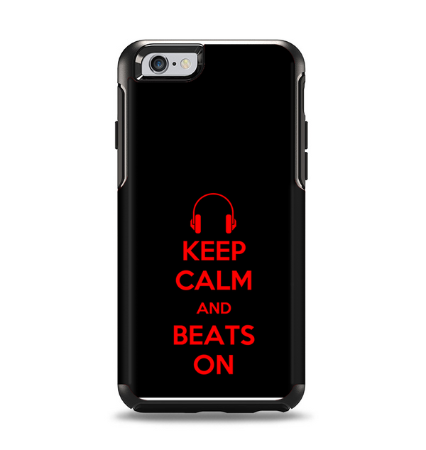 The Keep Calm & Beats On Red Apple iPhone 6 Otterbox Symmetry Case Skin Set
