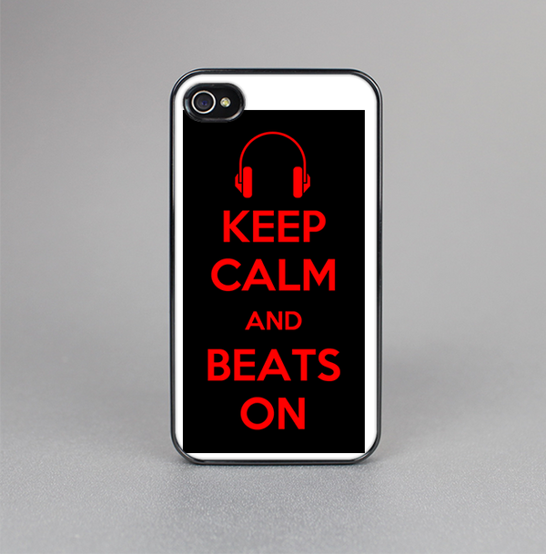 The Keep Calm & Beats On Red Skin-Sert for the Apple iPhone 4-4s Skin-Sert Case
