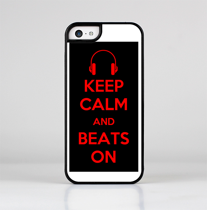 The Keep Calm & Beats On Red Skin-Sert for the Apple iPhone 5c Skin-Sert Case