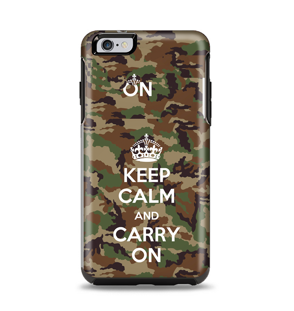 The Keep Calm & Carry On Camouflage Apple iPhone 6 Plus Otterbox Symmetry Case Skin Set