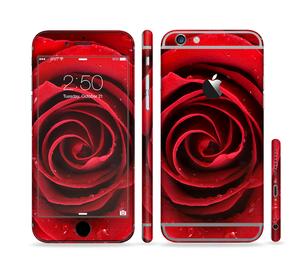The Layered Red Rose Sectioned Skin Series for the Apple iPhone 6