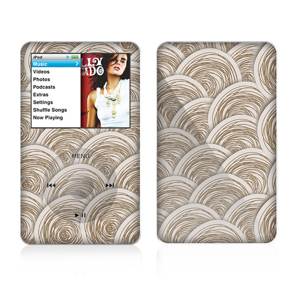 The Layered Tan Circle Pattern Skin For The Apple iPod Classic