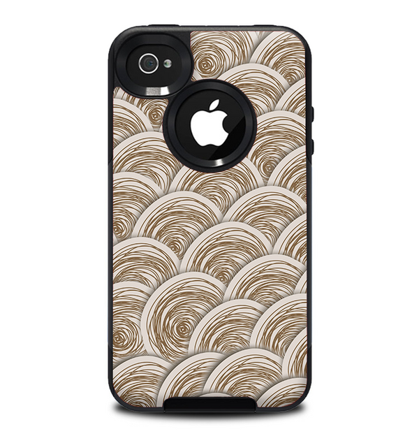 The Layered Tan Circle Pattern Skin for the iPhone 4-4s OtterBox Commuter Case