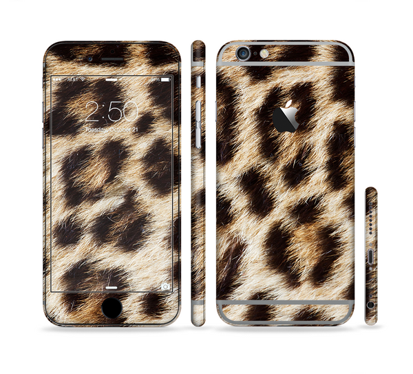 The Leopard Furry Animal Hide Sectioned Skin Series for the Apple iPhone 6