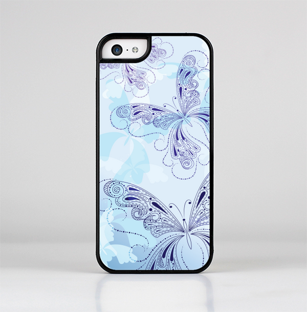 The Light Blue Butterfly Outline Skin-Sert for the Apple iPhone 5c Skin-Sert Case