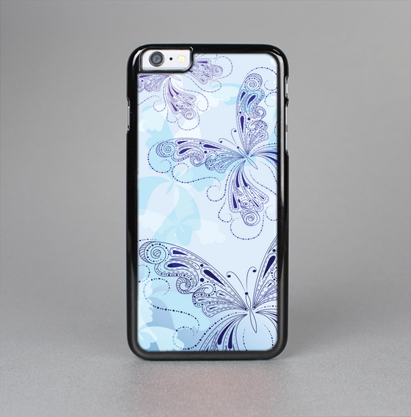 The Light Blue Butterfly Outline Skin-Sert for the Apple iPhone 6 Plus Skin-Sert Case