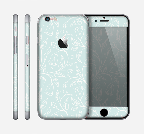 The Light Blue Floral Branches Skin for the Apple iPhone 6