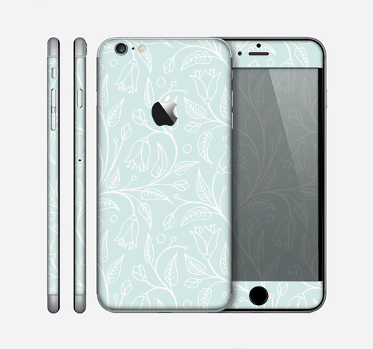 The Light Blue Floral Branches Skin for the Apple iPhone 6 Plus