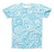 The Light Blue Paisley Floral ink-Fuzed Unisex All Over Full-Printed Fitted Tee Shirt