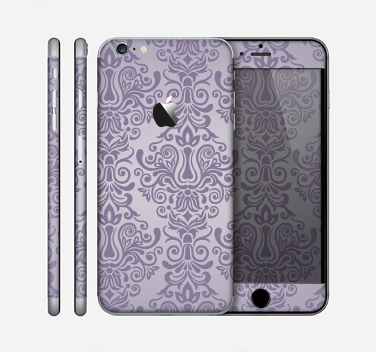 The Light Purple Damask Floral Pattern Skin for the Apple iPhone 6 Plus