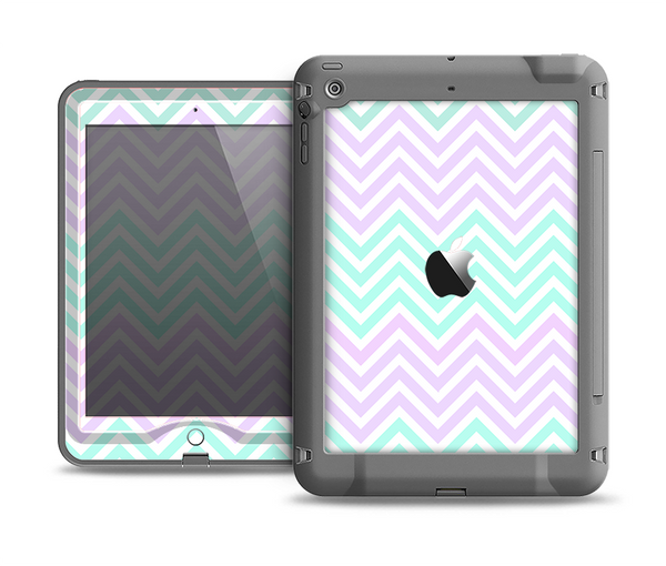 The Light Teal & Purple Sharp Chevron Apple iPad Air LifeProof Nuud Case Skin Set