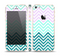 The Light Teal & Purple Sharp Glitter Print Chevron Skin Set for the Apple iPhone 5s