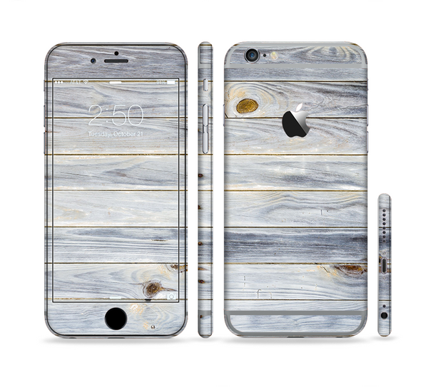 The Light Tinted Wooden Planks Sectioned Skin Series for the Apple iPhone 6