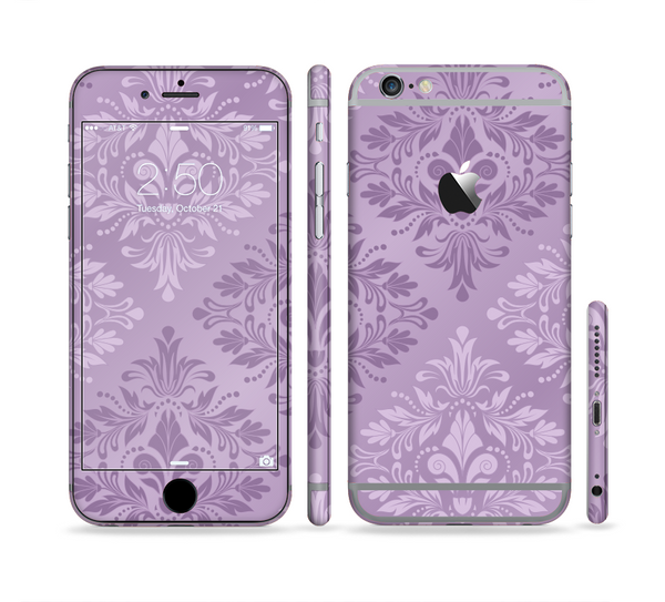 The Light and Dark Purple Floral Delicate Design Sectioned Skin Series for the Apple iPhone 6 Plus