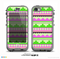 The Lime Green & Pink Tribal Ethic Geometric Pattern Skin for the iPhone 5c nüüd LifeProof Case