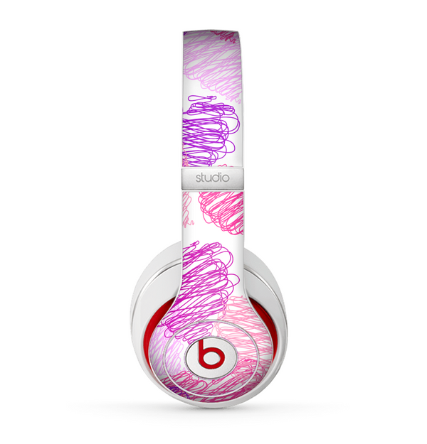 The Loopy Pink and Purple Hearts Skin for the Beats by Dre Studio (2013+ Version) Headphones
