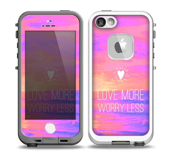 The Love More Worry Less at Dawn Sunset v3 Skin for the iPhone 5-5s Fre LifeProof Case