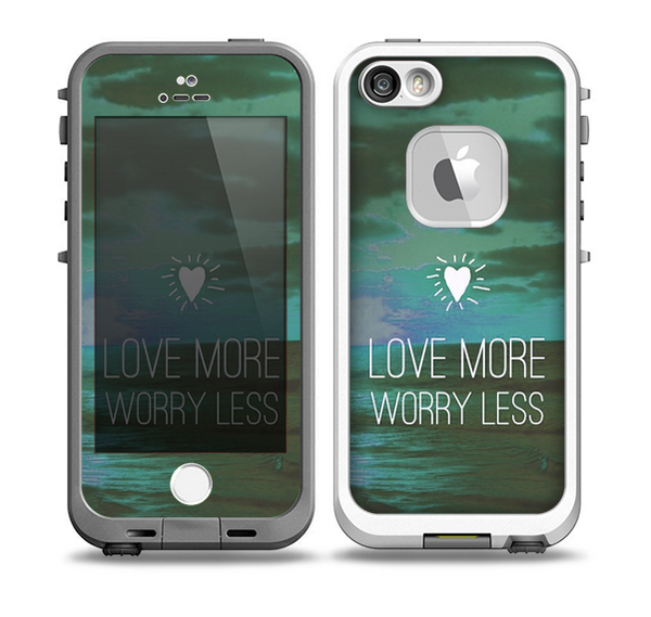 The Love More Worry Less at Dawn Sunset v4 Skin for the iPhone 5-5s Fre LifeProof Case