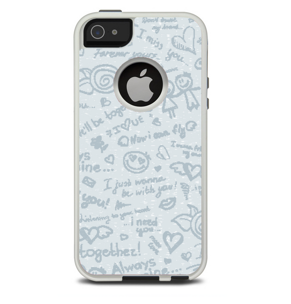 The Love Story Doodle Sketch Skin For The iPhone 5-5s Otterbox Commuter Case