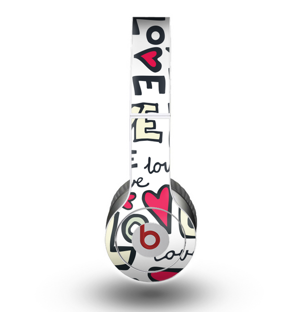 The Love and Hearts Doodle Pattern Skin for the Beats by Dre Original Solo-Solo HD Headphones