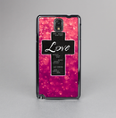 The Love is Patient Cross over Unfocused Pink Glimmer Skin-Sert Case for the Samsung Galaxy Note 3
